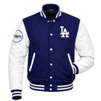 Men's LA Dodgers Varsity Jacket — Black Gold, Royal Blue Wool & Hello Kitty Edition | Leveljacket - Leveljacket