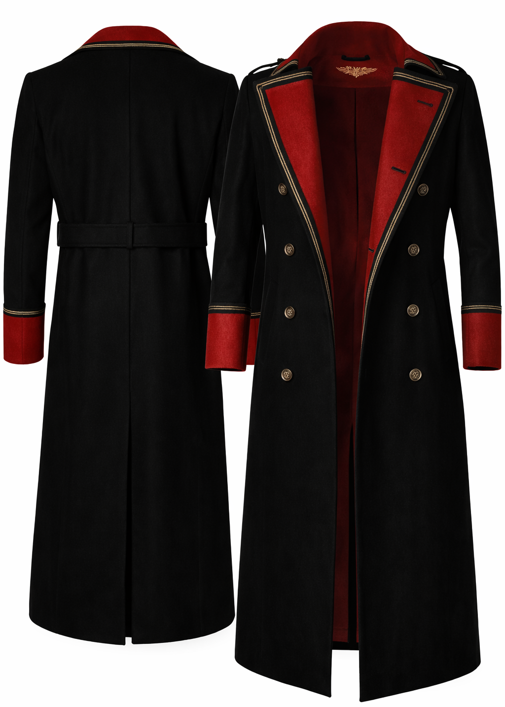 Leveljacket Warhammer 40K Inspired Imperial Officer Long Coat — "For The Emperor" Handcrafted Military Greatcoat