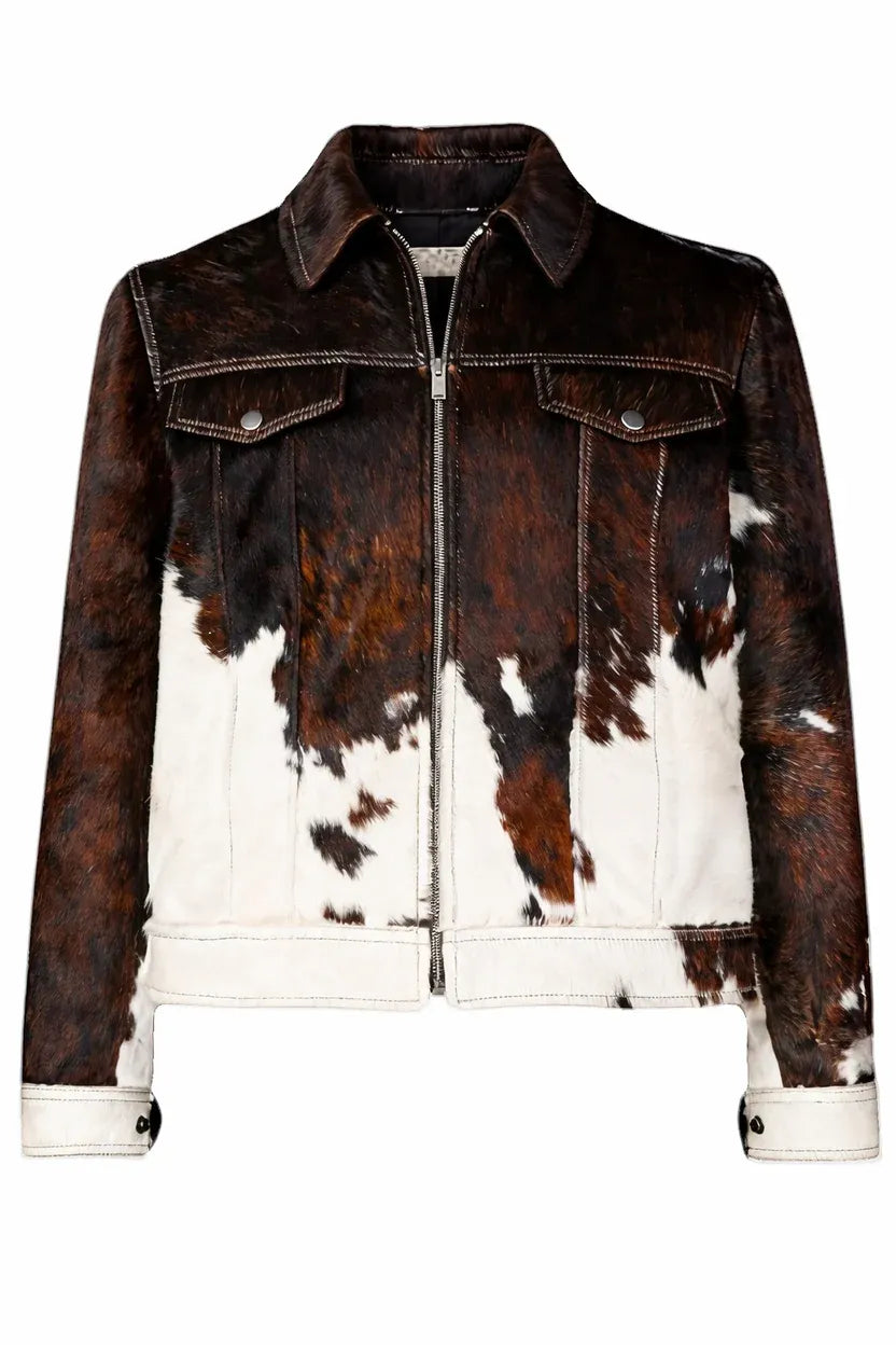 Leveljacket Cowhide Leather Jacket — Handcrafted Genuine Hair On Hide Western Jacket