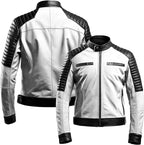 Leveljacket Cafe Racer Leather Biker Jacket — Handcrafted Quilted Shoulder Two Tone Motorcycle Jacket - Leveljacket