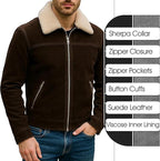 Walking Dead Rick grimes S5 Fur Shearling Collar Cowboy Western Suede Leather Jacket - Duazan