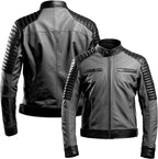 Leveljacket Cafe Racer Leather Biker Jacket — Handcrafted Quilted Shoulder Two Tone Motorcycle Jacket - Leveljacket