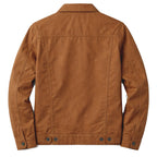 Men's Cotton Twill Trucker Jacket — Classic Workwear Style in Black & Brown | Leveljacket - Leveljacket