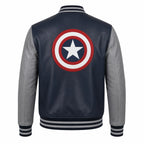 Captain America Bomber Jacket — Men's & Women's Leather Varsity Jacket