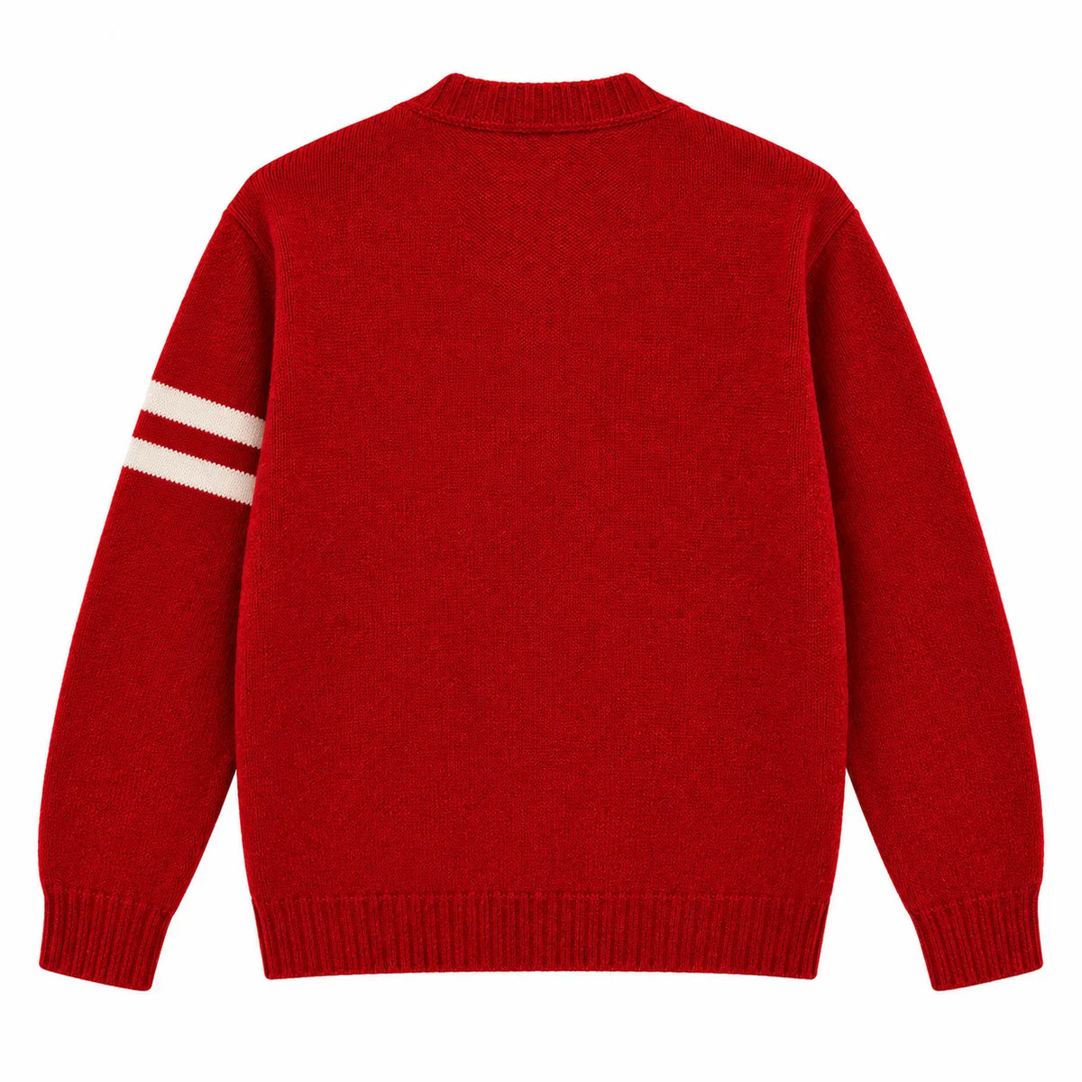 Johnny Knoxville Inspired Red Cardigan Handknit Wool Skull | Retro Skull Crossbones Knit