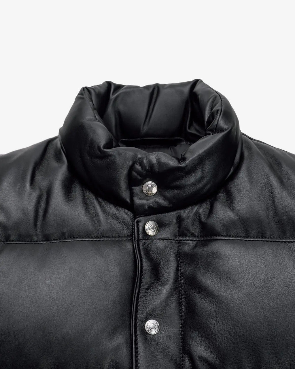 Men's Matte Black Leather Puffer Vest - Premium Quilted Insulated Winter Gilet