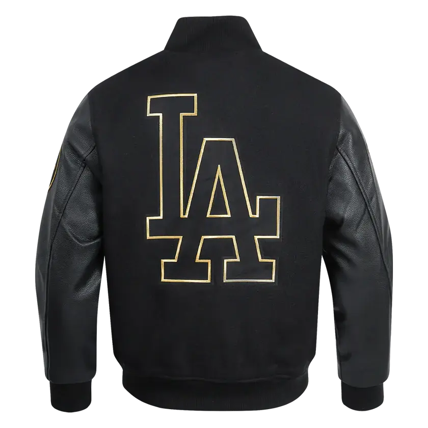 Men's LA Dodgers Varsity Jacket — Black Gold, Royal Blue Wool & Hello Kitty Edition | Leveljacket - Leveljacket