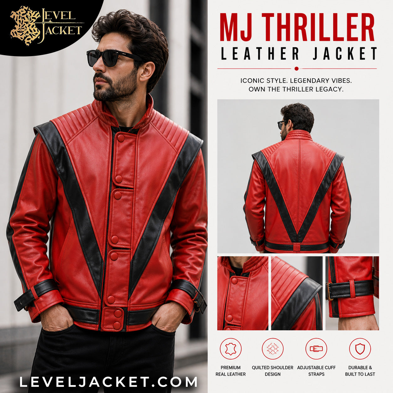 Michael Jackson Thriller Red Jacket – Leather & Faux Leather | LevelJacket