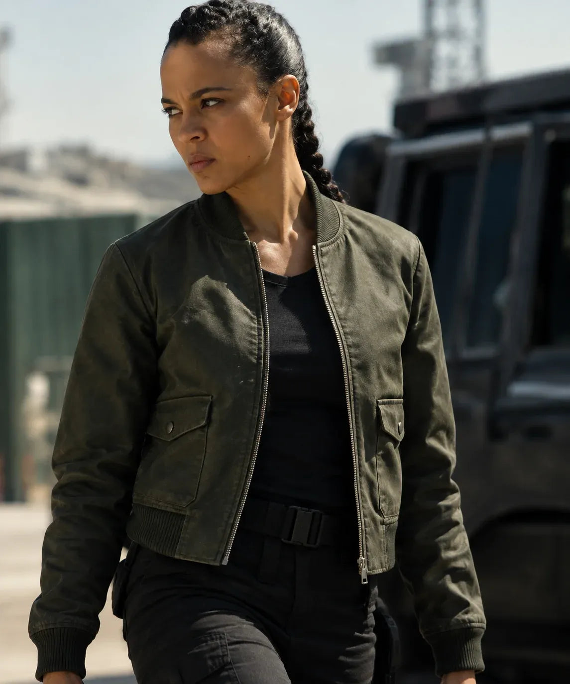 Maria Sten Inspired Neagley Dark Green Bomber Jacket for Women