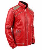 Men's Michael Jackson Beat It Red Leather Jacket — MJ Inspired Music Icon Jacket | Leveljacket - Leveljacket