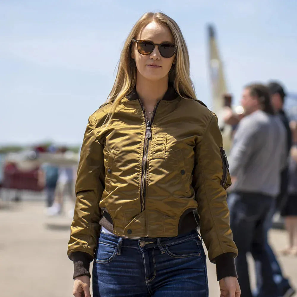 DUAZAN Women’s Flight Bomber Jacket – Classic Aviator Style Duazan