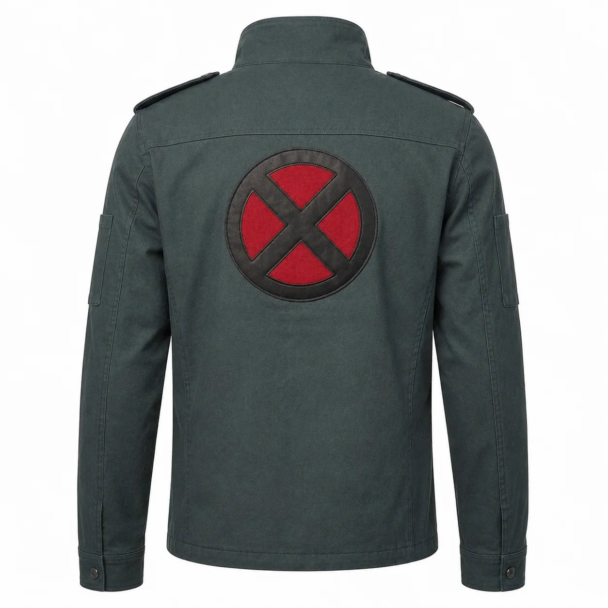 Moive Inspired Cotton Jacket | Men's Superhero Cosplay Jacket with Red X Patch | Mutant Comic Costume Coat |