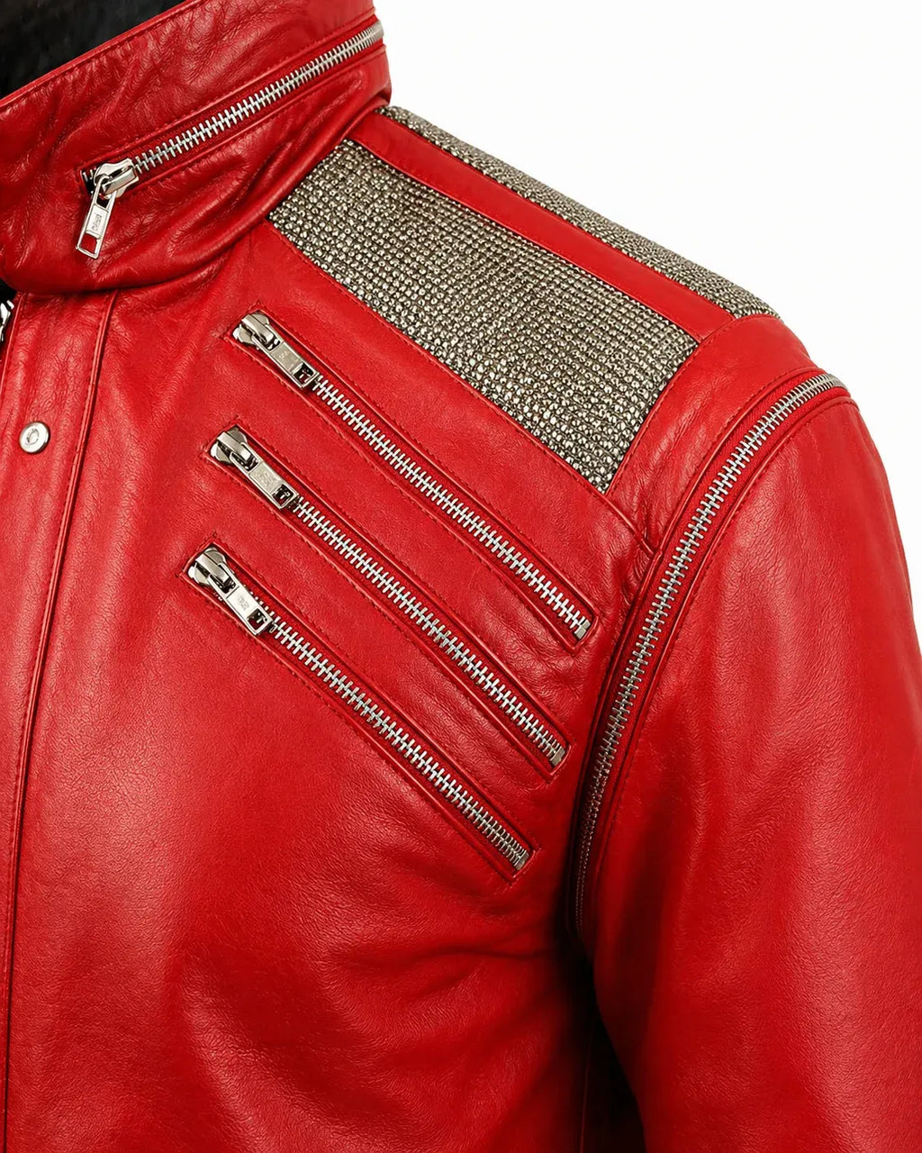 Men's Michael Jackson Beat It Red Leather Jacket — MJ Inspired Music Icon Jacket | Leveljacket - Leveljacket