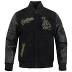 Men's LA Dodgers Varsity Jacket — Black Gold, Royal Blue Wool & Hello Kitty Edition | Leveljacket - Leveljacket
