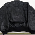 Hand-Stitched Spider Brand New Day Leather Bomber Jacket – LevelJacket Streetwear
