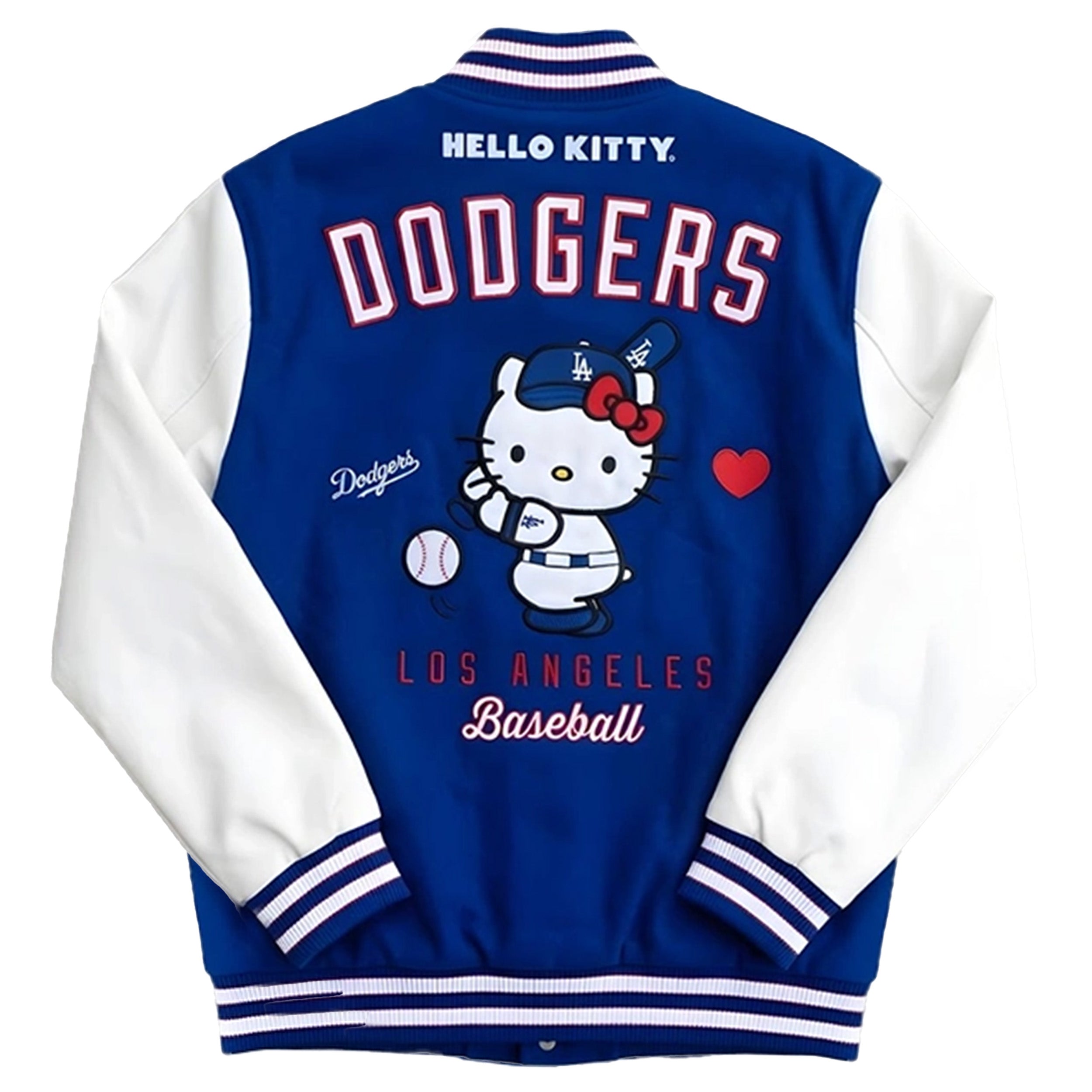 Men's LA Dodgers Varsity Jacket — Black Gold, Royal Blue Wool & Hello Kitty Edition | Leveljacket
