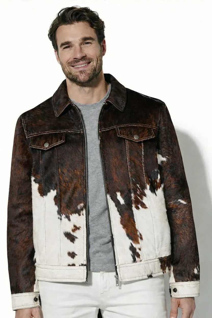 Leveljacket Cowhide Leather Jacket — Handcrafted Genuine Hair On Hide Western Jacket