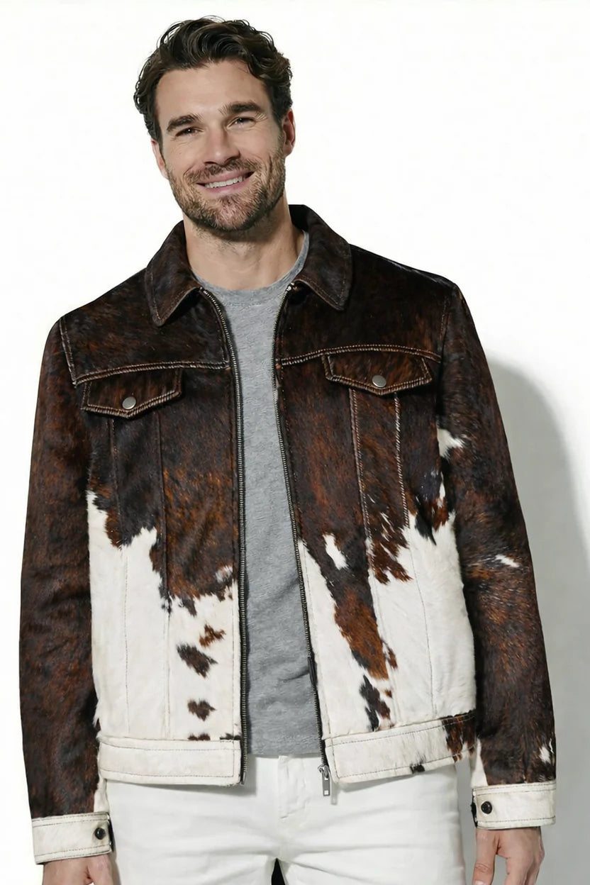 Leveljacket Cowhide Leather Jacket — Handcrafted Genuine Hair On Hide Western Jacket