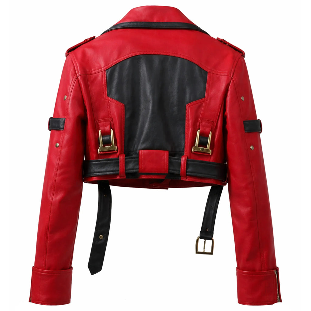 Men's Sol Badguy Guilty Gear Red & Black Leather Biker Jacket — Anime Cosplay Jacket | Leveljacket