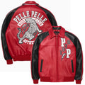 Red Soda Club Leather Bomber Jacket for Men