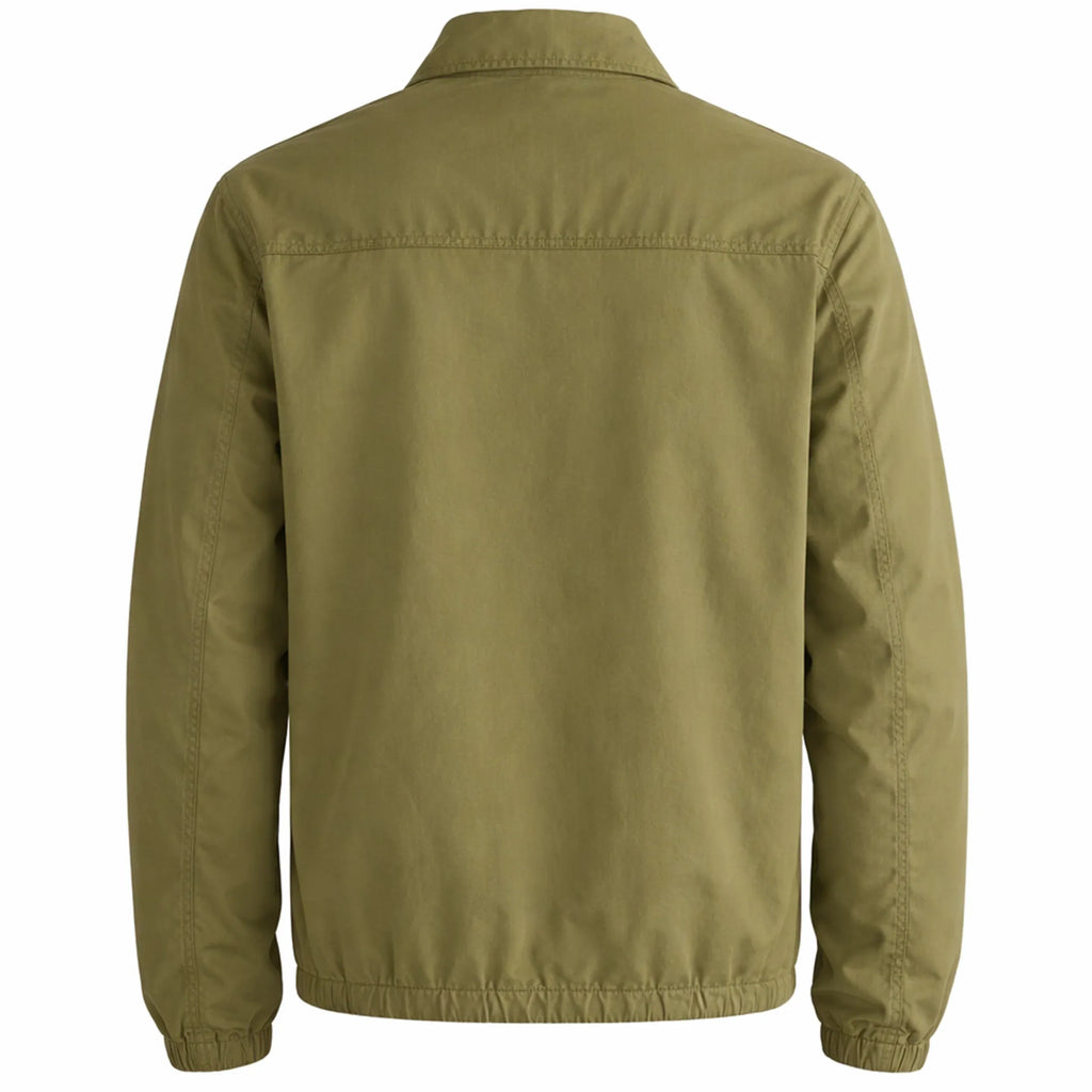 Men's Olive Cotton Twill Spring Jacket — Lightweight Casual Zip Up Jacket | Leveljacket - Leveljacket