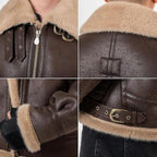 Men's Leon S. Kennedy Resident Evil 4 Brown Shearling Leather Jacket — RE4 Cosplay Jacket | Leveljacket - Leveljacket