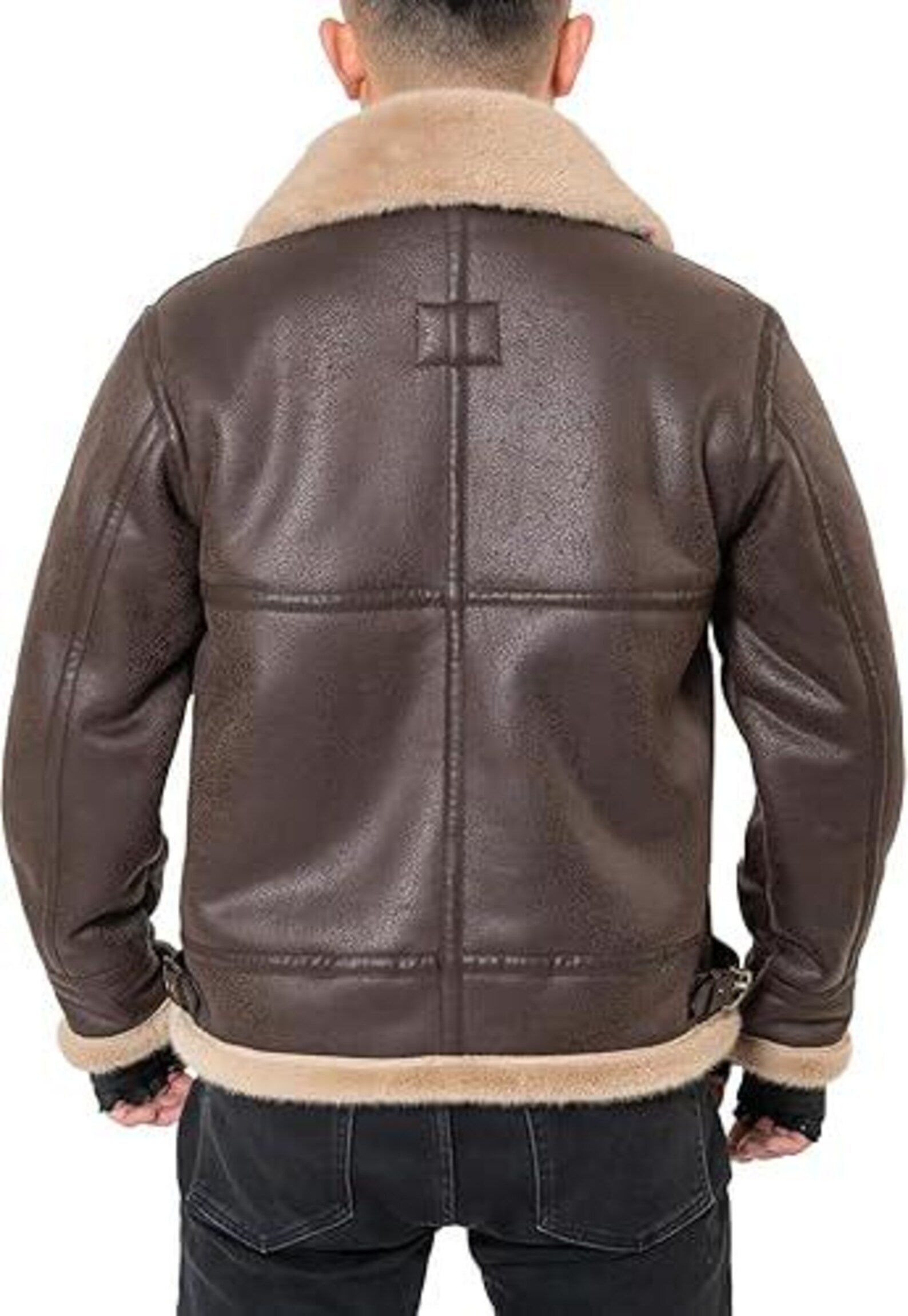 Men's Leon S. Kennedy Resident Evil 4 Brown Shearling Leather Jacket — RE4 Cosplay Jacket | Leveljacket
