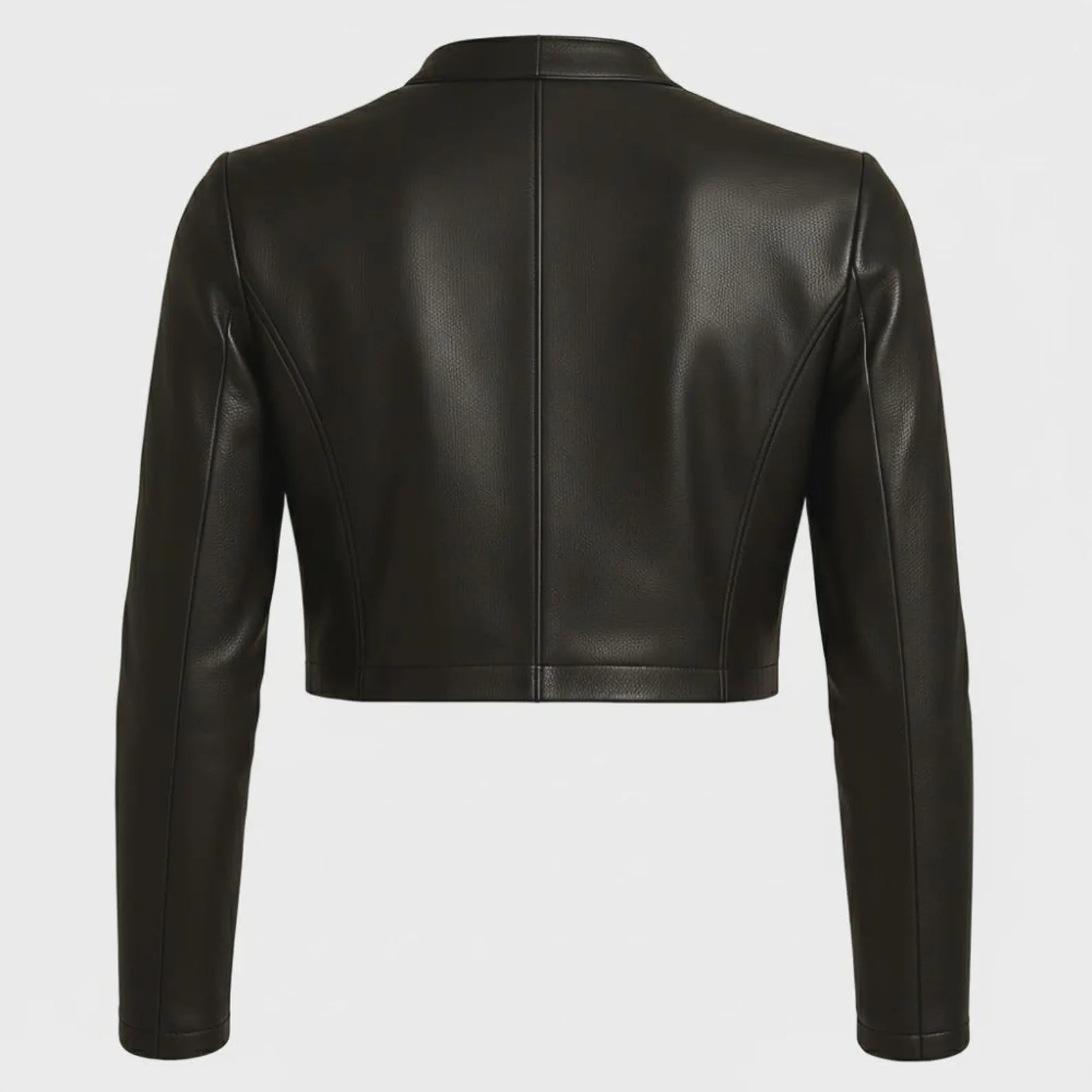 Women's Cropped Open-Front Leather Bolero Jacket