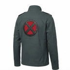 Moive Inspired Cotton Jacket | Men's Superhero Cosplay Jacket with Red X Patch | Mutant Comic Costume Coat |