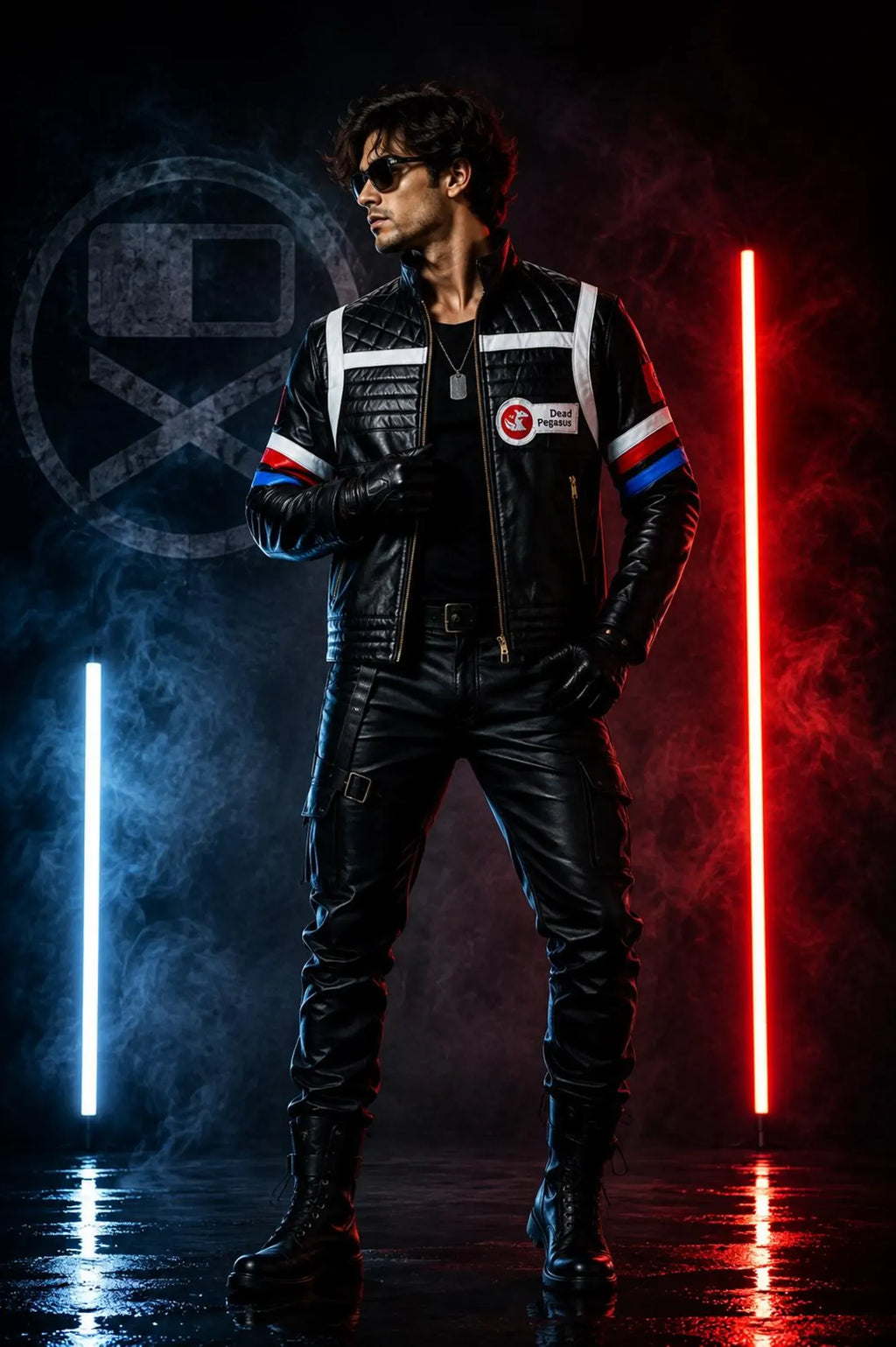 Handmade Concept Album Killjoy Inspired Blue and Black Jacket - Dystopian Desert Punk Cosplay Wear