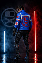 Handmade Concept Album Killjoy Inspired Blue and Black Jacket - Dystopian Desert Punk Cosplay Wear