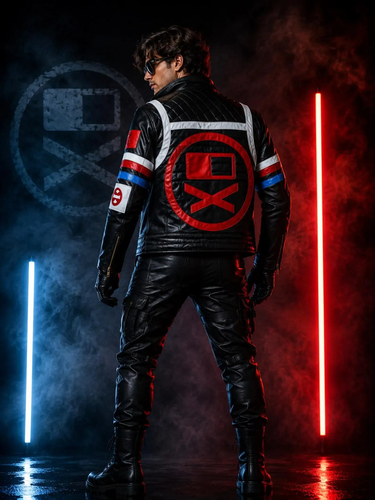 Handmade Concept Album Killjoy Inspired Blue and Black Jacket - Dystopian Desert Punk Cosplay Wear