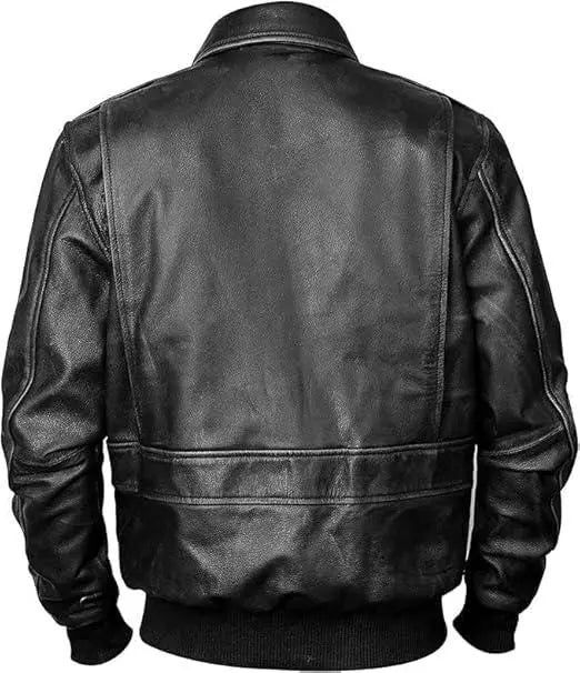 Vintage A2 Leather Flight Jacket: WWII Style Military Bomber - Duazan
