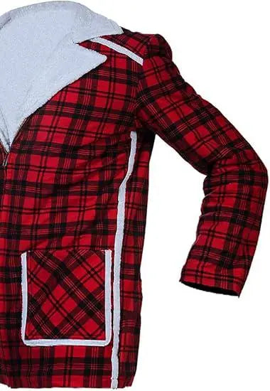 Men's Handmade Red Flannel Coat – Wade Wilson Cosplay & Faux Fur Outerwear