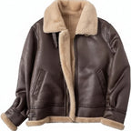 Leon Kennedy Resident Evil 4 Cosplay Jacket: Faux Leather Shearling Bomber - Duazan