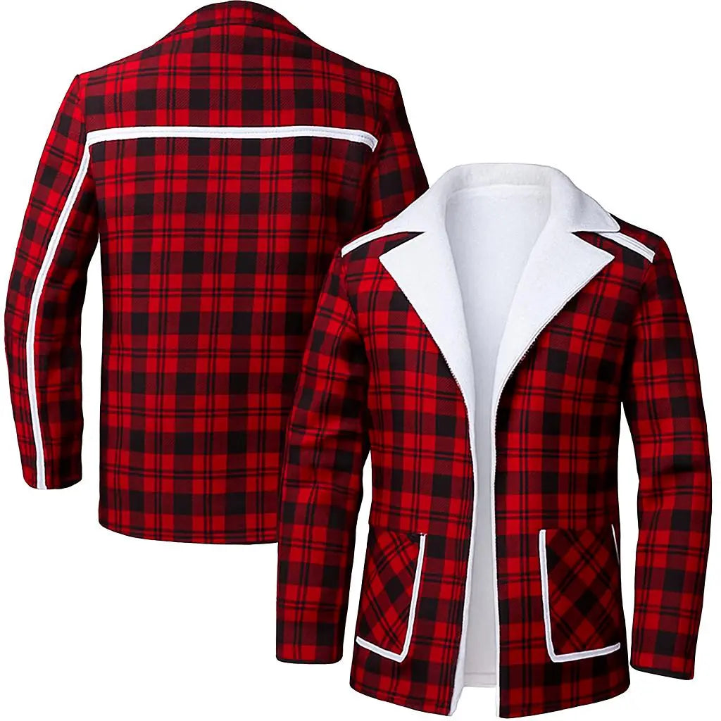 Men's Handmade Red Flannel Coat – Wade Wilson Cosplay & Faux Fur Outerwear