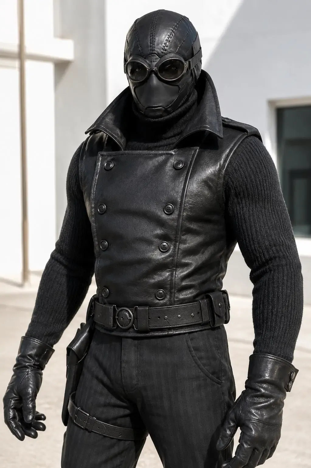 Spider-Men Noir Black Leather Cosplay Vest