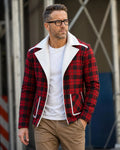 Men's Handmade Red Flannel Coat – Wade Wilson Cosplay & Faux Fur Outerwear