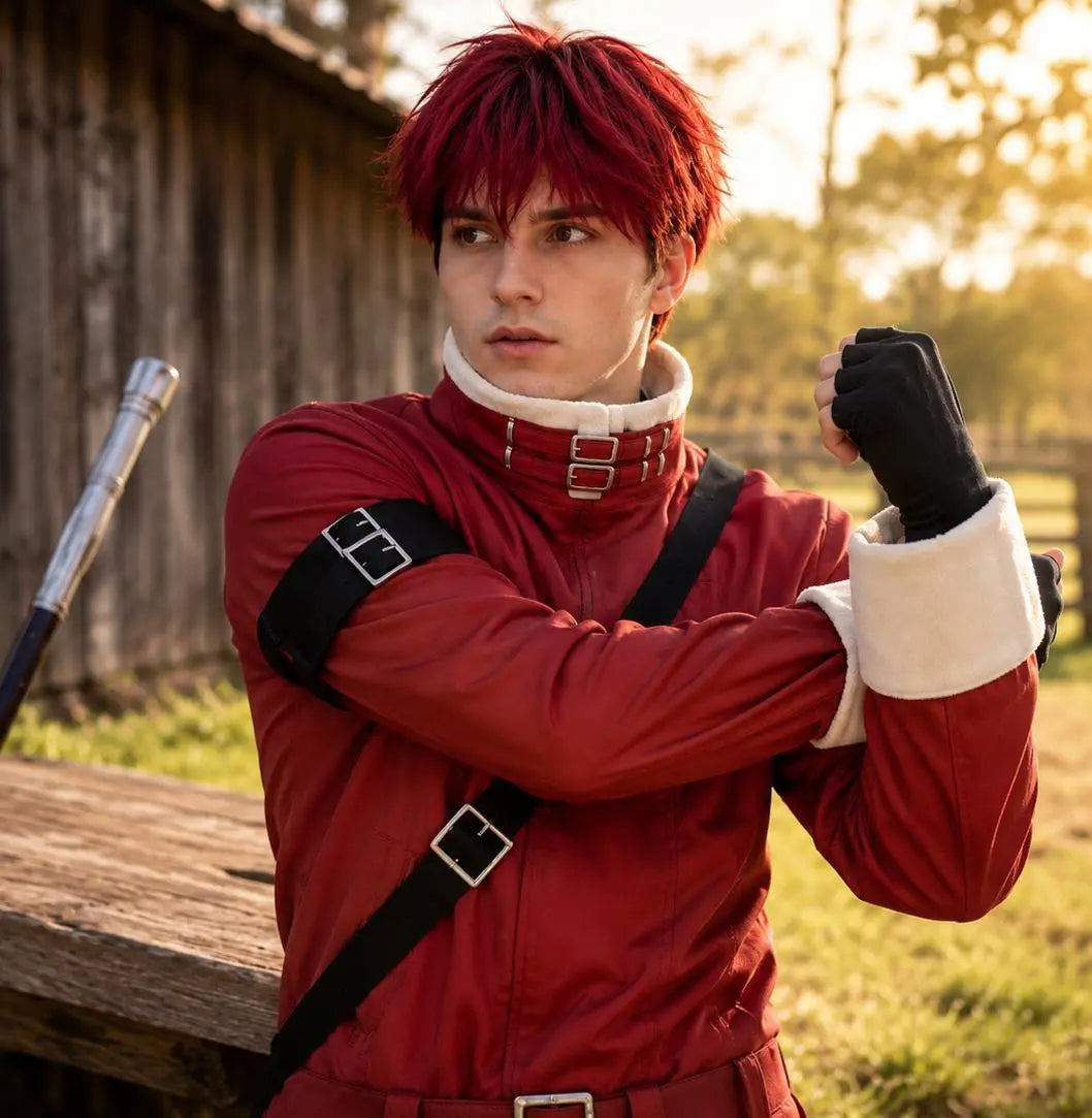 Cosplay Anime Jacket: End Stark Red Cotton Warrior Costume Halloween Coat