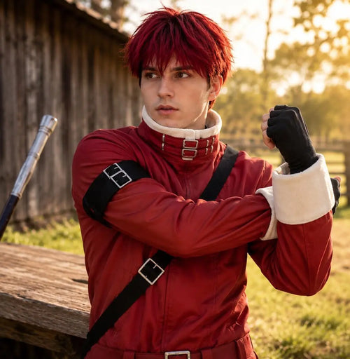 Cosplay Anime Jacket: End Stark Red Cotton Warrior Costume Halloween Coat