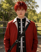Cosplay Anime Jacket: End Stark Red Cotton Warrior Costume Halloween Coat