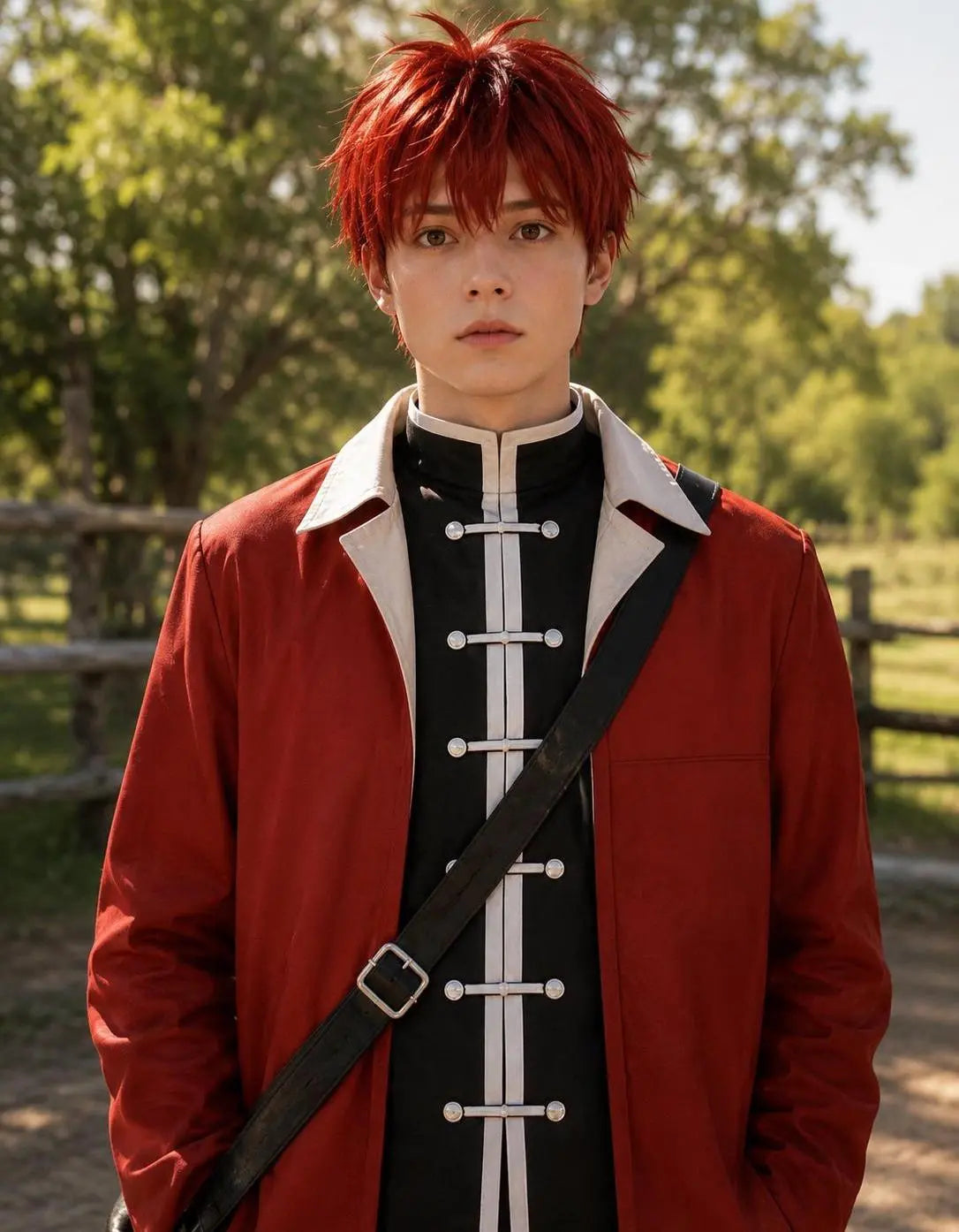 Cosplay Anime Jacket: End Stark Red Cotton Warrior Costume Halloween Coat