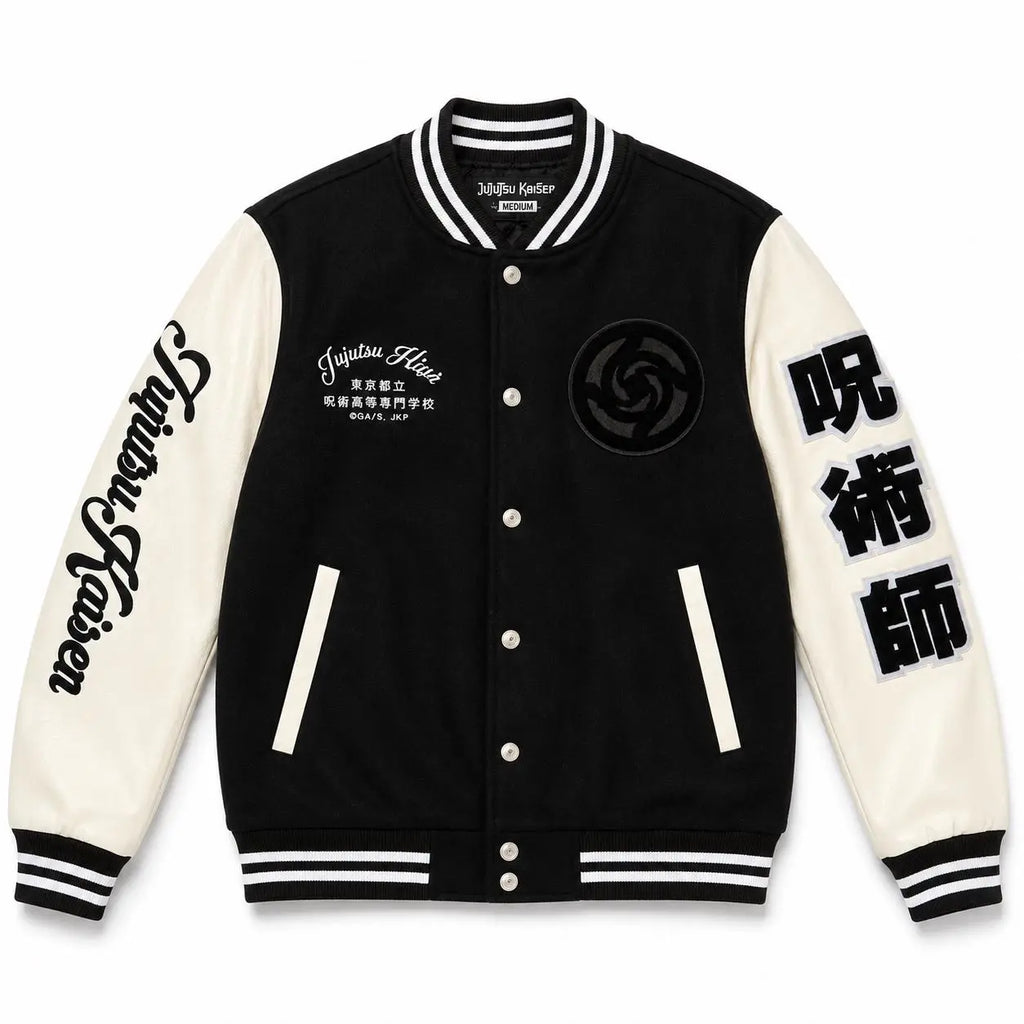 Handmade Jujutsu High Varsity Jacket | Anime Letterman Bomber Cosplay Outerwear