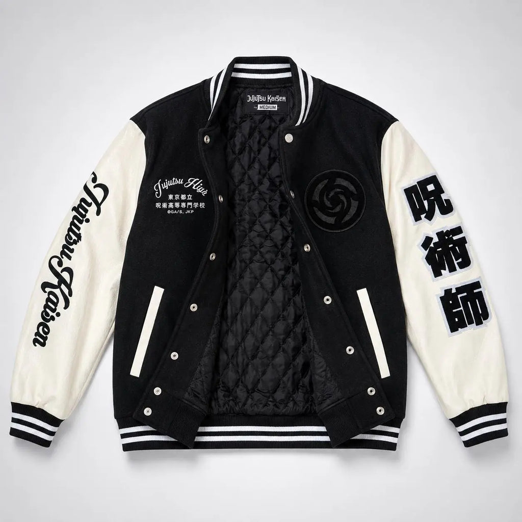 Handmade Jujutsu High Varsity Jacket | Anime Letterman Bomber Cosplay Outerwear