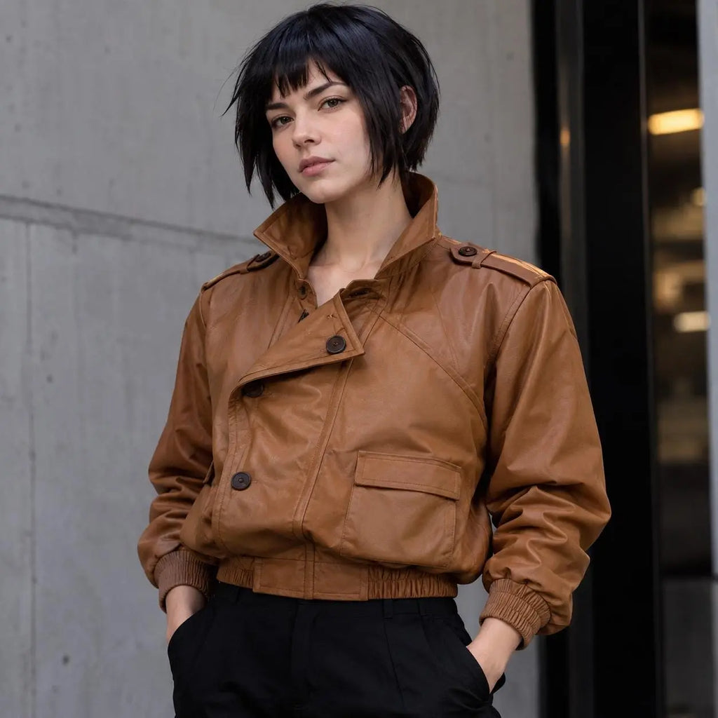 The Major Motoko Kusanagi Ghost in the Shell Faux / Real Leather Anime Jacket for Women