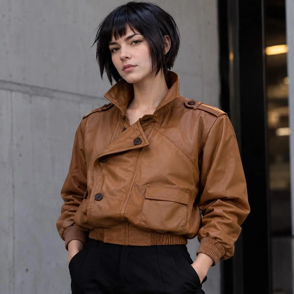 The Major Motoko Kusanagi Ghost in the Shell Faux / Real Leather Anime Jacket for Women