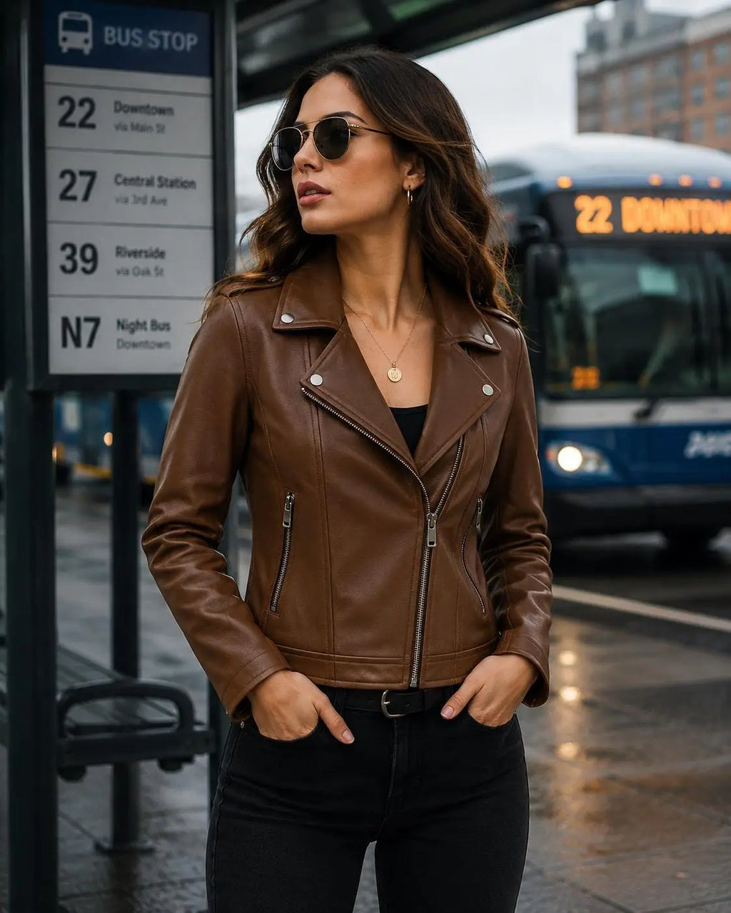 Handmade Women's Genuine Lambskin Leather Jacket – Soft Biker Moto Style