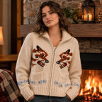 Project Hail Mary Cardigan | Ryland Grace Wool Zip-Up Sweater | Handknit Cowichan Fox Jacket