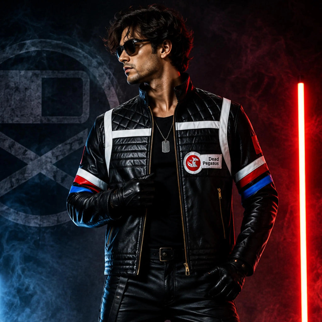 Handmade Concept Album Killjoy Inspired Blue and Black Jacket - Dystopian Desert Punk Cosplay Wear
