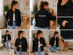 Handmade Personalized Trucker Cotton Jacket Women | Cotton Coat, Gift for Dog Mom
